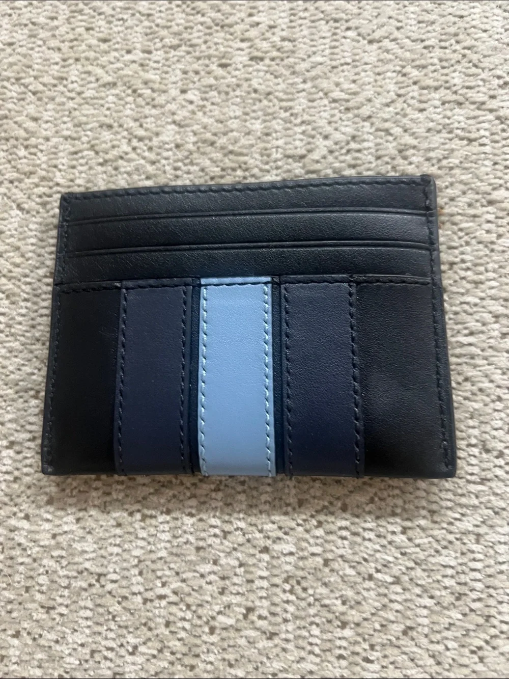 Coach Men's Black and Blue Leather Card Holder